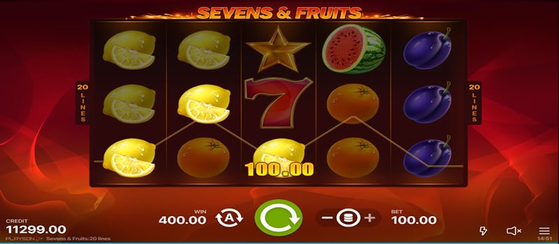 jackpot de setes e frutas